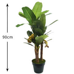 De Gardenia Banana X3 – 90 cm Tall Artificial Plant | Lifelike Faux Indoor & Outdoor Décor Without Pot