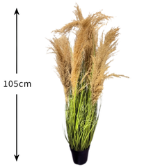 De Gardenia Natural Reed Pampas – 105 cm Tall Artificial Plant with Pot | Lifelike Faux Home & Office Décor
