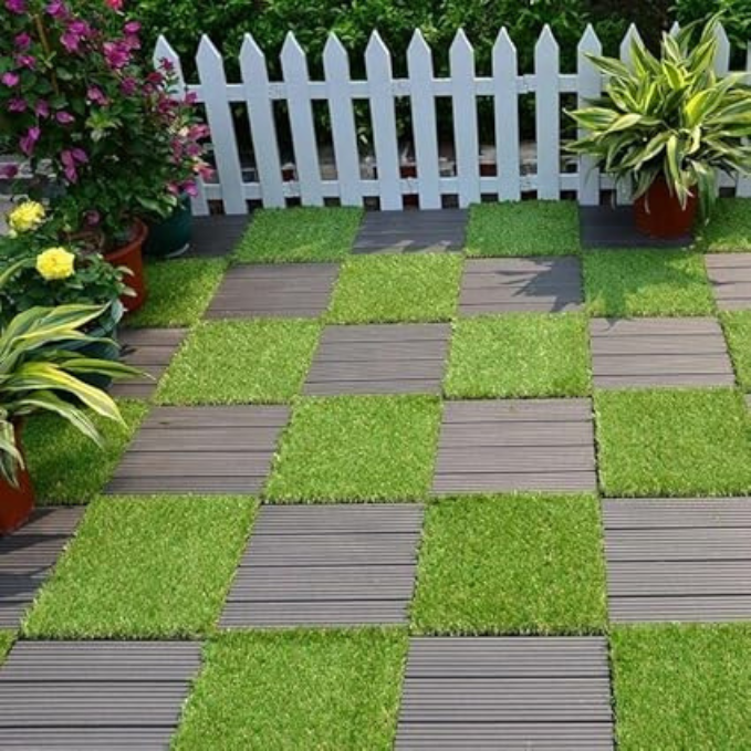 De Gardenia 50x50 cm Artificial Greenery Wall Panel – Lush Faux Vertical Garden Mat for Wall, Balcony & Home Décor