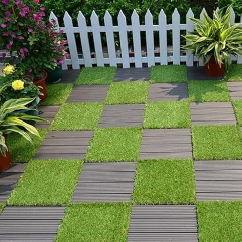 De Gardenia 50x50 cm Artificial Greenery Wall Panel – Lush Faux Vertical Garden Mat for Wall, Balcony & Home Décor