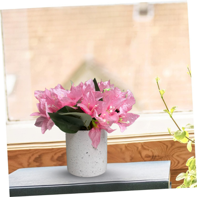 De Gardenia Artificial Rubber Plant – Small Faux Potted Plant for Tabletop, Home, Bathroom & Office Décor | Indoor Decorative Greenery