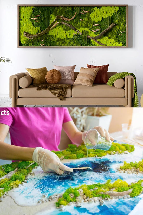 De Gardenia Preserved Reindeer Moss – Yellow | Natural Craft Moss for DIY, Floral Decor, Terrariums & Wall Art