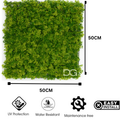 De Gardenia 50x50 cm Artificial Greenery Wall Panel – Lush Faux Vertical Garden Mat for Wall, Balcony & Home Décor