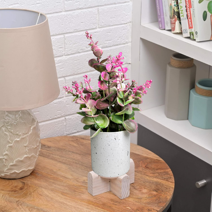 De Gardenia Artificial Rubber Plant – Small Faux Potted Plant for Tabletop, Home, Bathroom & Office Décor | Indoor Decorative Greenery