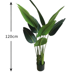 De Gardenia 120cm Artificial Traveller Palm Tree with Pot – 8 Leaves Faux Tropical Plant for Home & Office Décor