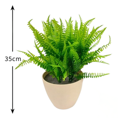 De Gardenia New Fern Shrubs – 35cm Artificial Greenery Without Pot for Home, Office & Tabletop Décor