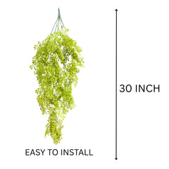 De Gardenia Artificial Hanging Plant with Basket – Realistic Green Leaves & Creepers for Home, Living Room & Wall Decoration