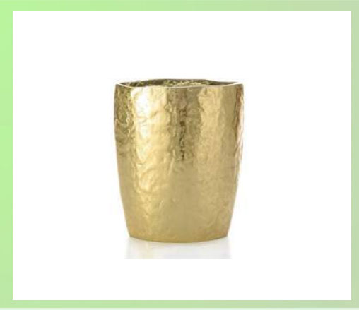 TL7768  V-Pot Beadnel Glass Gold Vase
